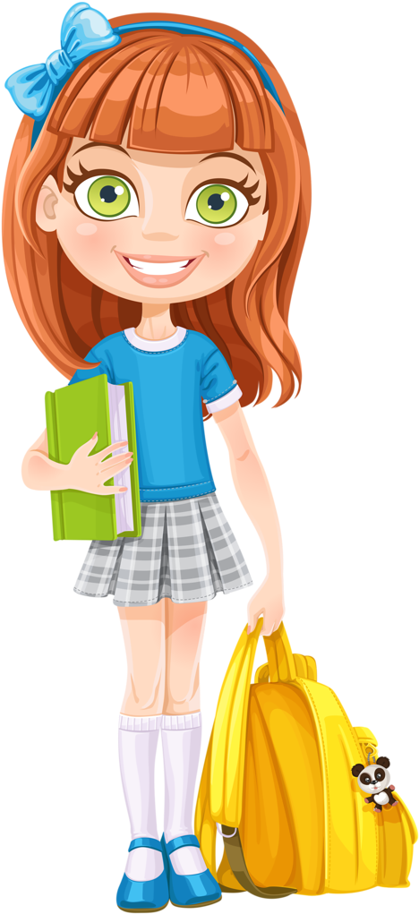 Dibujos - Clipart - Digi Stamps - School - Girl - Escuela - School Girl Clipart Png (372x800), Png Download
