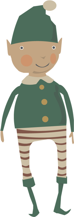 Christmas Elf Illustration Sticker - Christmas Elf Illustration (374x751), Png Download