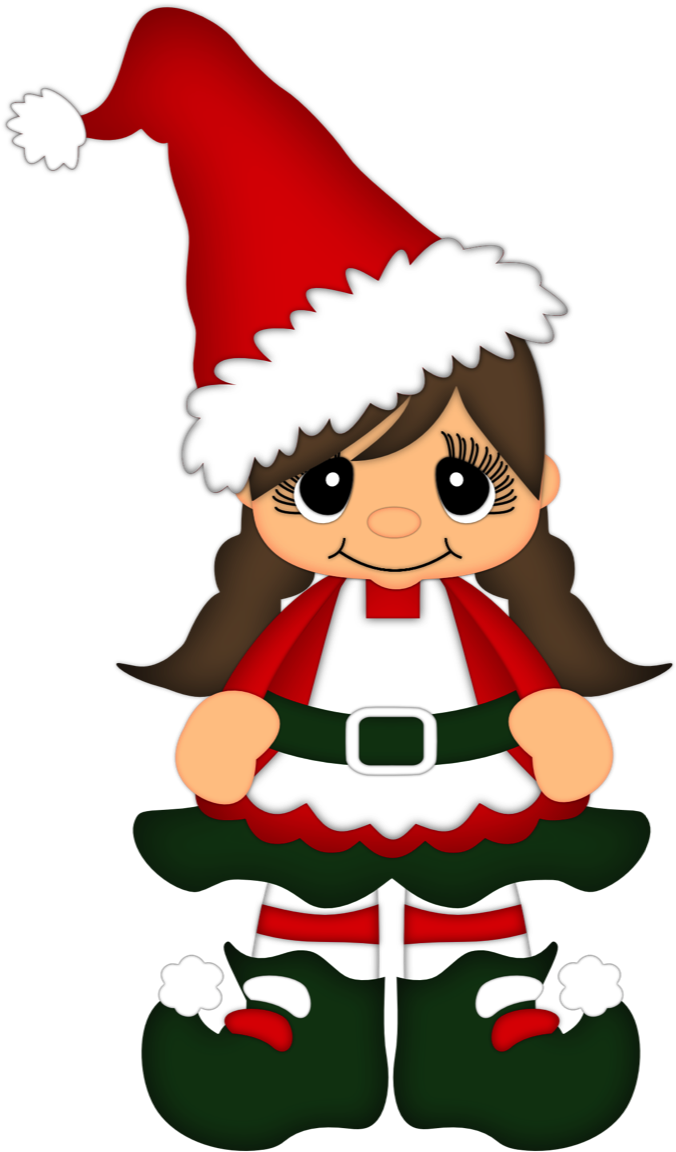 Christmas Elf Girl From Scrap Free Svg - Elf (702x1200), Png Download