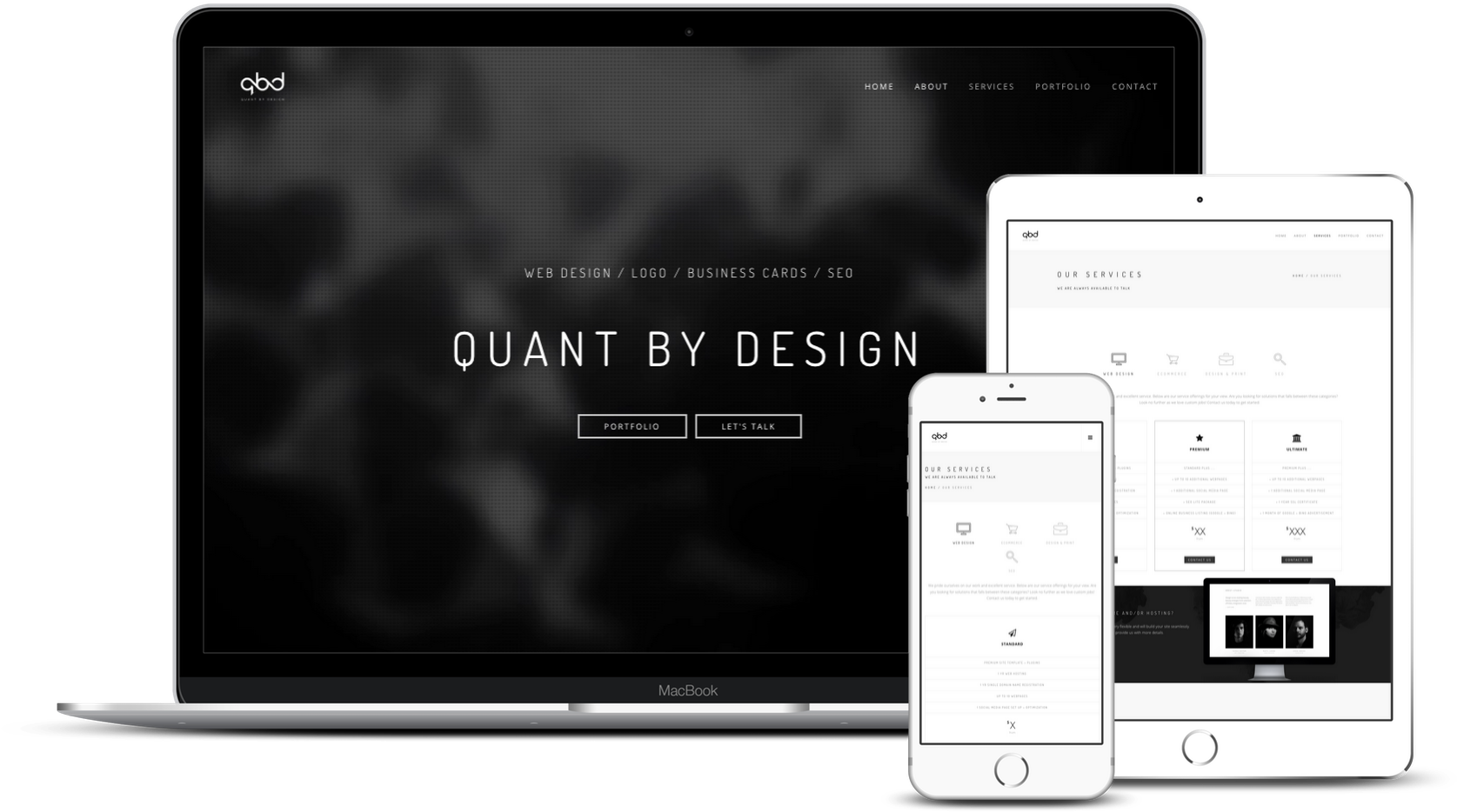 Quant By Design Website Mockup 01 All Devices - Design (1920x1440), Png Download