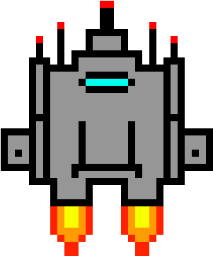 Image Result For Spaceship Pixel Art - Spaceship Pixel Art Png (420x460), Png Download