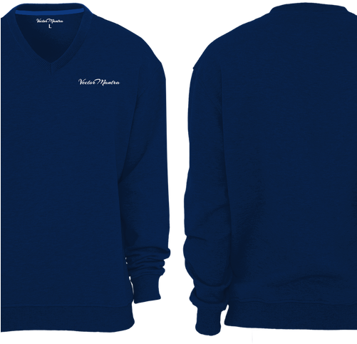 V-neck Sweatshirt, Custom V Neck Sweatshirt, Custom - Download Plain Black Round Neck Shirt For Customize (500x500), Png Download