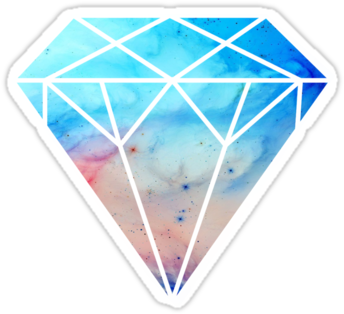 "galaxy Diamond" Stickers By Keelin Small - Stickers Diamond (375x360), Png Download