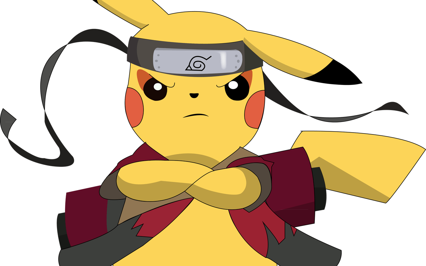 Pokemon Clipart Images At Getdrawingscom Free For Personal - Pokemon Pikachu Naruto (1368x855), Png Download