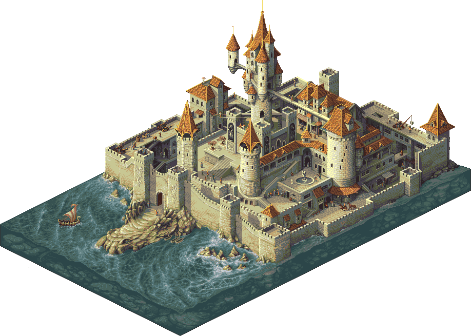 Castle Png - Google 검색 - Rollercoaster Tycoon Pixel Art (918x655), Png Download