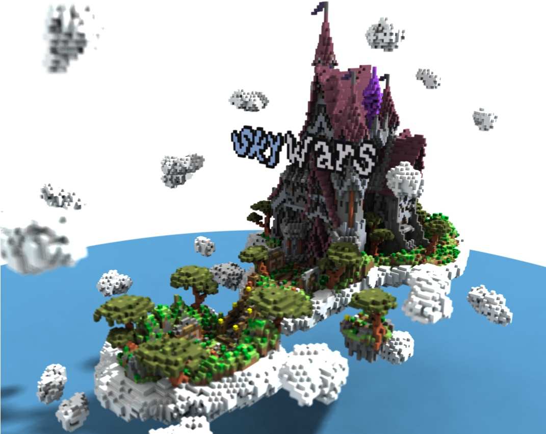 Fantasy Cloud Castle Spawn/hub Colorful - Minecraft (1070x889), Png Download