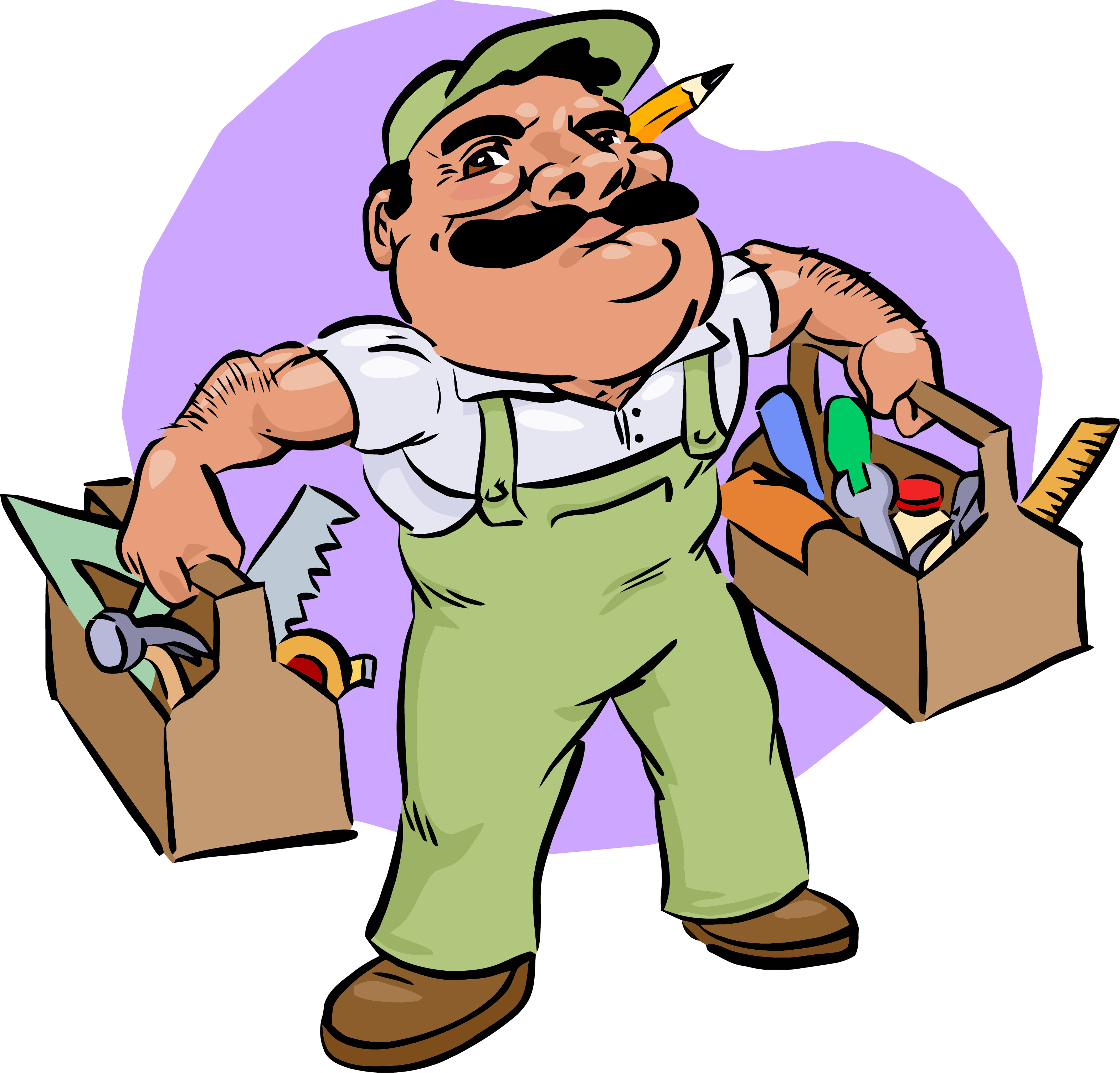 Carpenter Construction Clipart Png - Maintenance Man (3142x3011), Png Download