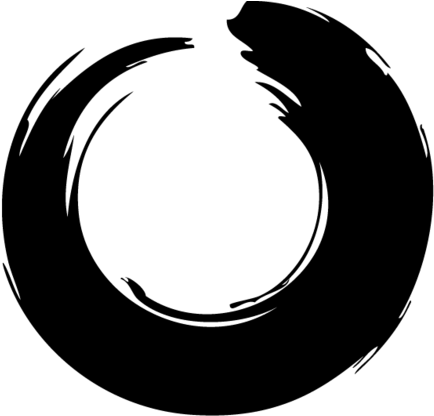 Enso - Black Paint Circle Png (500x461), Png Download