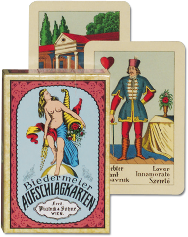 New Biedermeier Fortune Telling Card Deck - Jeu De La Fortune - Jeu De Cartes (399x500), Png Download