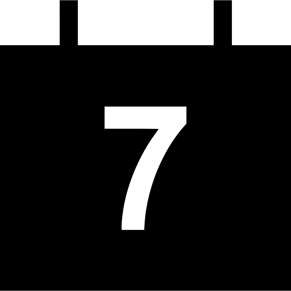 Number Seven Event Date Comments - Black-and-white (980x980), Png Download