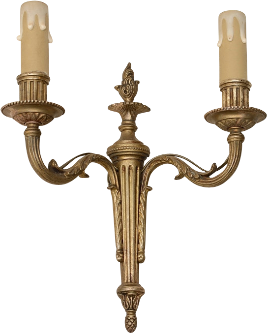 Antique French Louis Xvi Style Bronze Wall Sconce Torch - Antique (676x676), Png Download