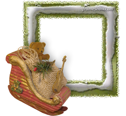 Christmas Teddy Bear Picture Frame - Frame Christmas Cards (416x382), Png Download