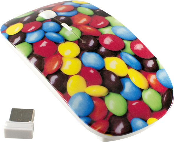 Wireless Optical Mouse Sweet Candies 1600dpi - Souris H'mc Ss Fil Design Sweet Candies (700x500), Png Download