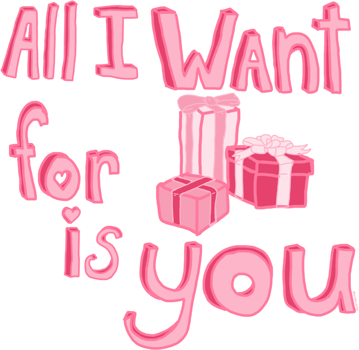 All I Want Is You Tumblr For Kids - All I Want For Christmas Is You Transparent (1280x1280), Png Download