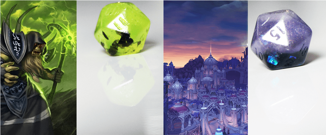Handmade Resin D&d Dice Experimentation - World Of Warcraft: Legion (1038x1038), Png Download