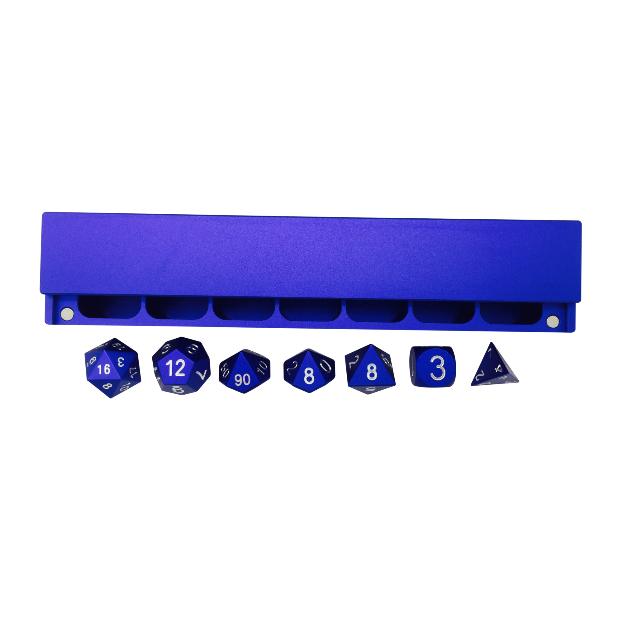 Precision Cnc Aluminum Dice Set With Dice Vault Dice - Blue Aluminum D20 (2000x2000), Png Download