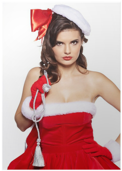 Pin-up Sexy Girl Wearing Santa Claus Clothes Poster - Santa Claus (400x400), Png Download