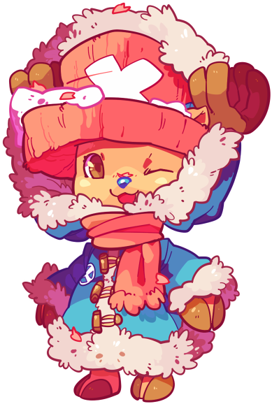 Tumblr Static - One Piece Chopper Christmas (400x600), Png Download