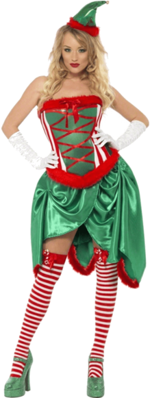 Make Christmas Sexy With The Adult Fever Elf Burlesque - Womens Green Christmas Tree Costume (366x580), Png Download