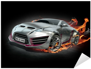 Obraz Na Płótnie Samochód Ogień Aa70x50-2690 (400x400), Png Download