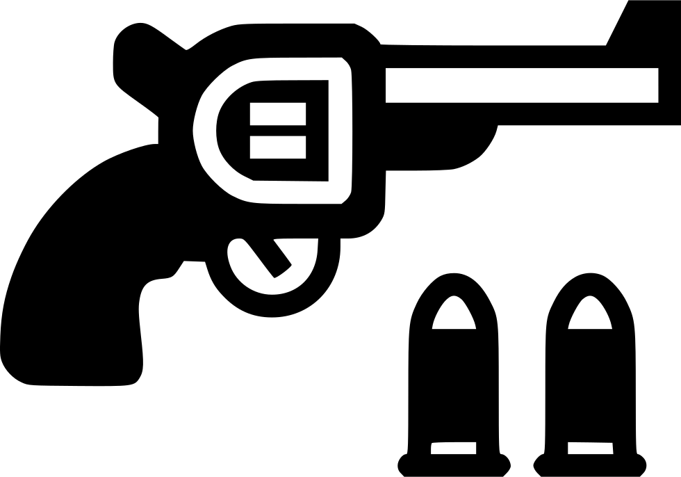 Colt Revolver Comments - Gun And Bullet Icon (980x686), Png Download