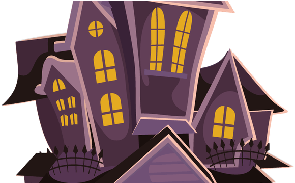 Haunted House Clip Art - Clipart Haunted House Png (644x358), Png Download
