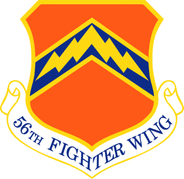 Wings Png, Air Force Patches, Military Shirt, Military - Luke Afb 56 Fw (375x364), Png Download