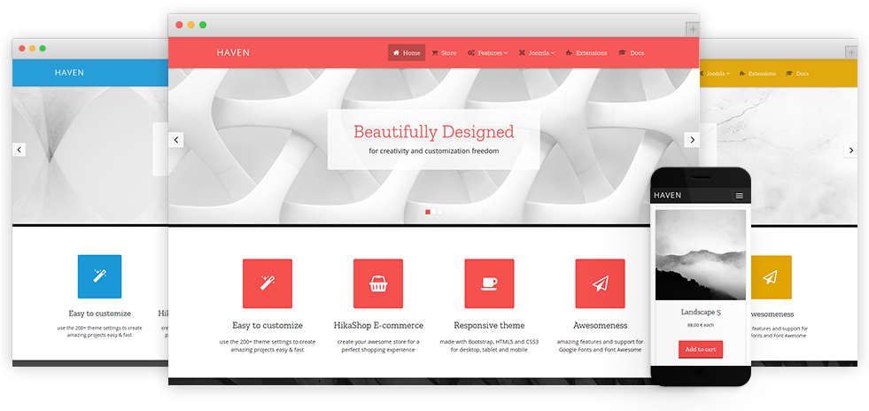 Responsive Joomla Template With Ecommerce Support - Product (980x470), Png Download