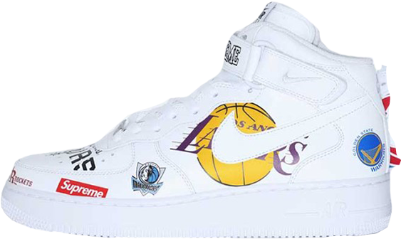 X Nba X Nike Air Force 1 White, So Don't Expect An - Air Force 1 Mid Supreme White (640x387), Png Download