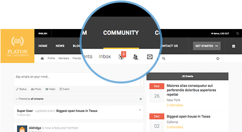 Supports Jomsocial - Joomla Templates Social Network (550x265), Png Download