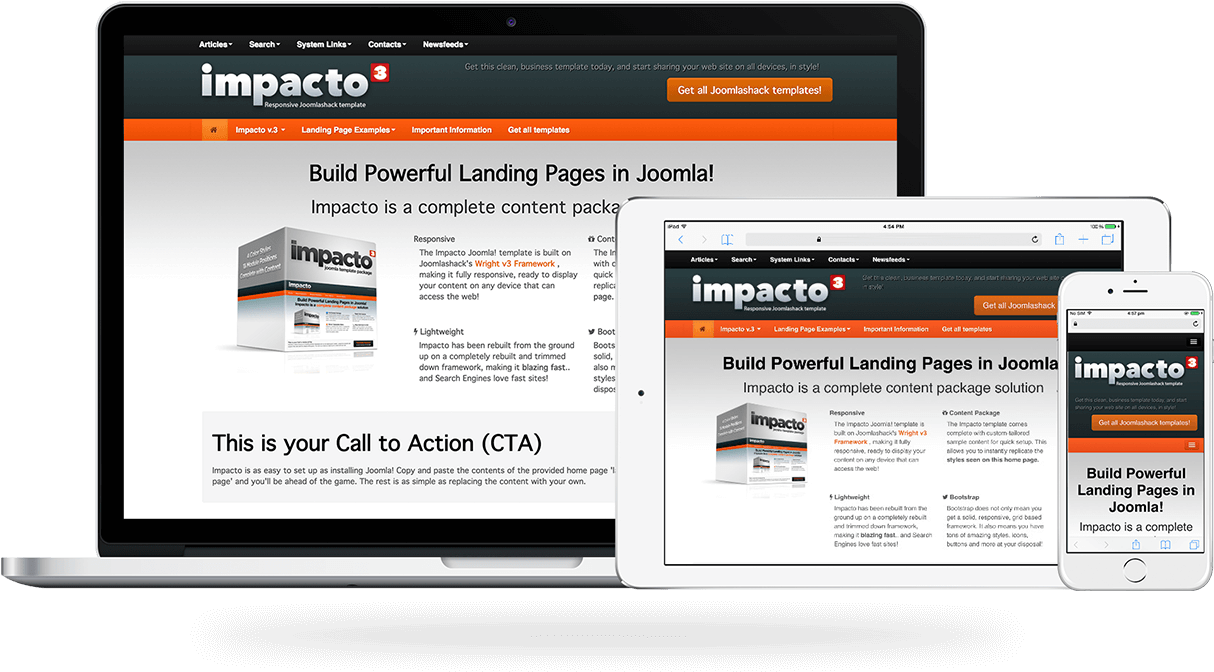 Explore The Features Of Impacto - Template (1222x692), Png Download