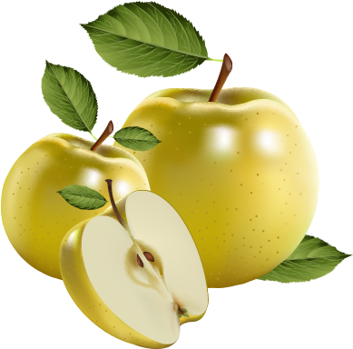 Yellow Apples Realistic Vector Free Download Png Graphic - Apple (1200x628), Png Download