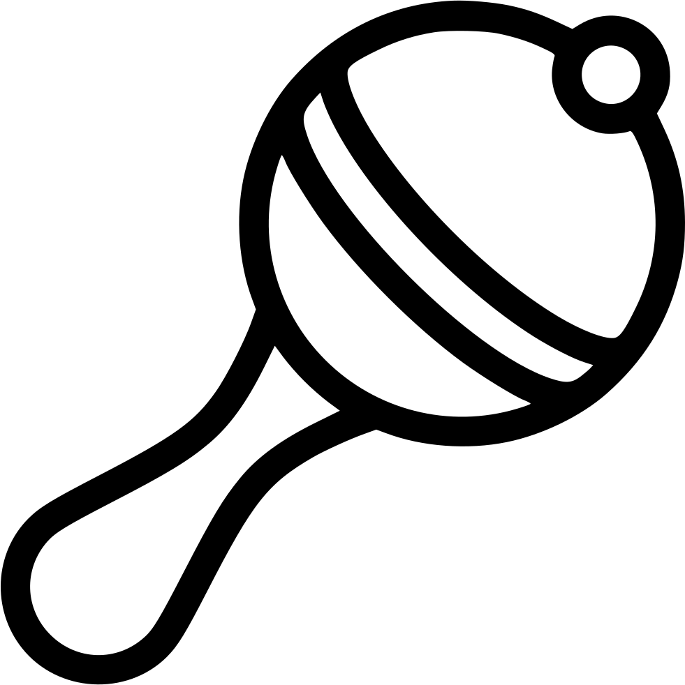 Png File Svg - Baby Rattle Black And White (981x982), Png Download