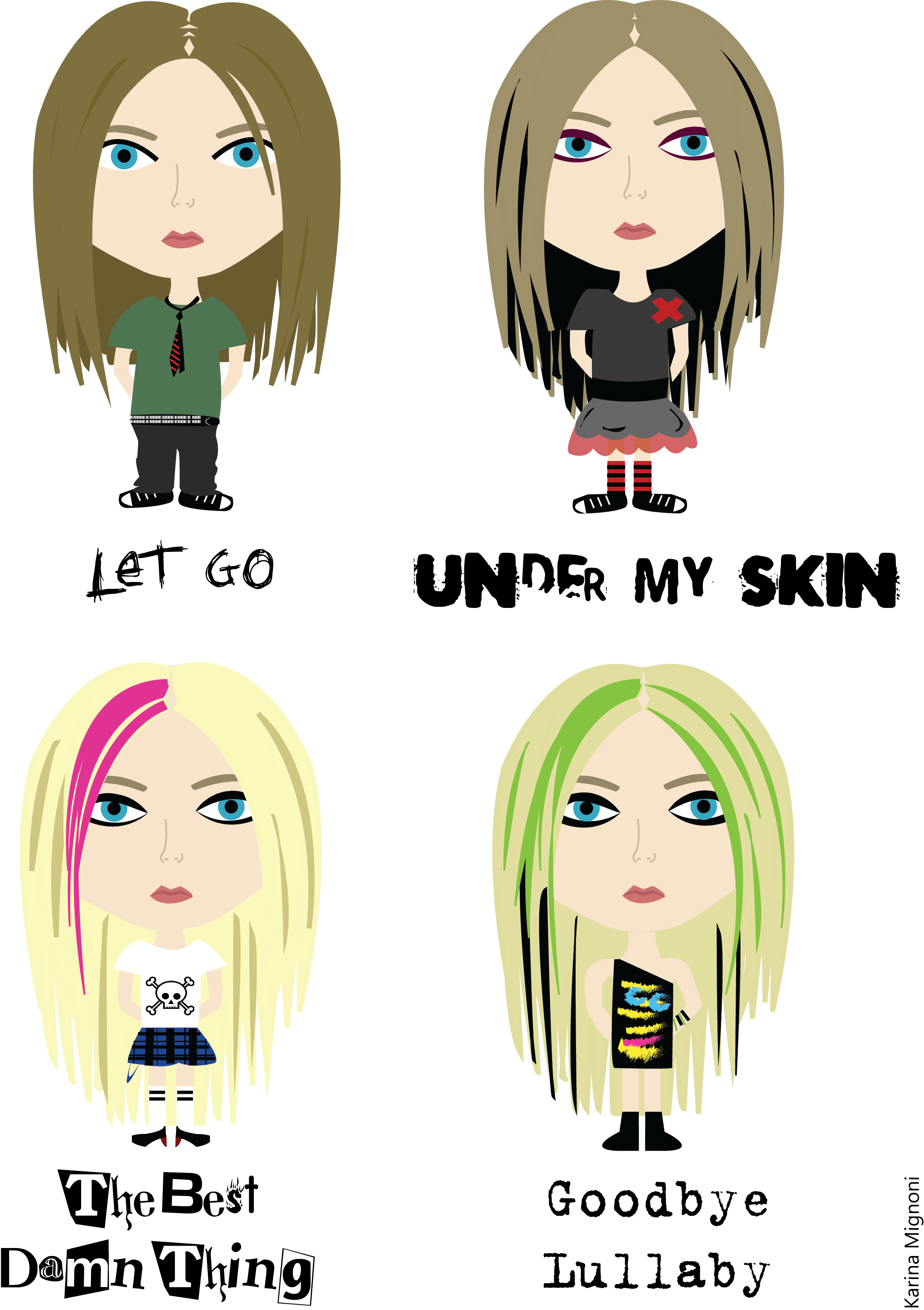 Avril Lavigne Illustration By - Avril Lavigne Let Go Under My Skin (2326x3297), Png Download