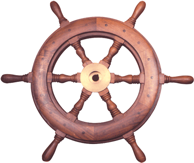 Ships Wheel Clock (450x350), Png Download