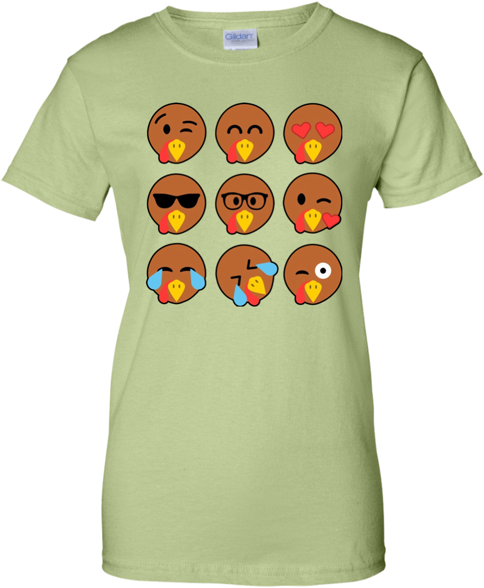 Turkey Emojis Thanksgiving Tshirt G200l Gildan Ladies' - Bunkieshop Death - Lady Death T Shirt & Hoodie (1155x1155), Png Download
