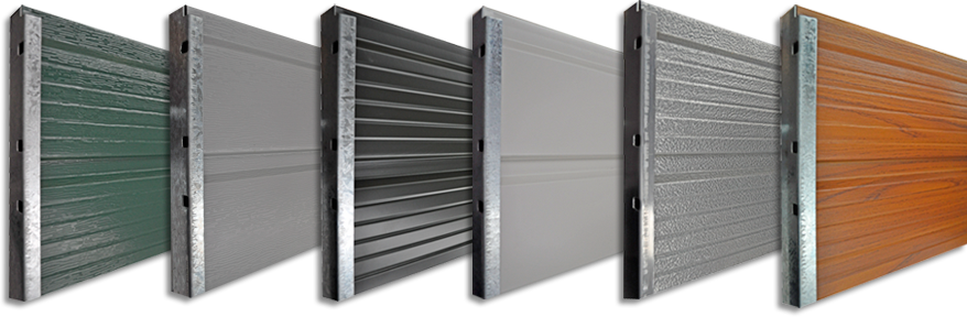 Nu-style Ribline And Plateau Panel Closeup - Garage Door (878x288), Png Download