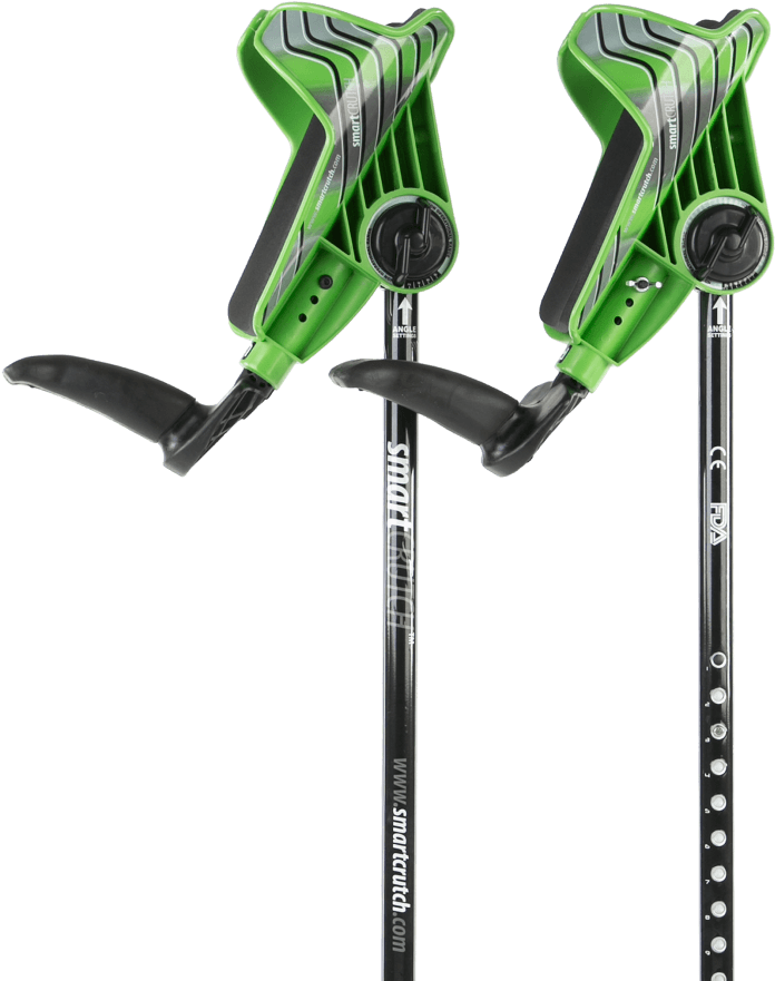 Green Crutches From Smartcrutch - Smart Crutches Purple (800x900), Png Download