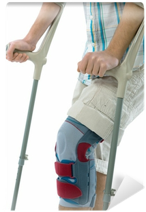 Bandage On Knee Of Man's On Crutches Wall Mural • Pixers® - Andrew Sfouggatakis (400x400), Png Download