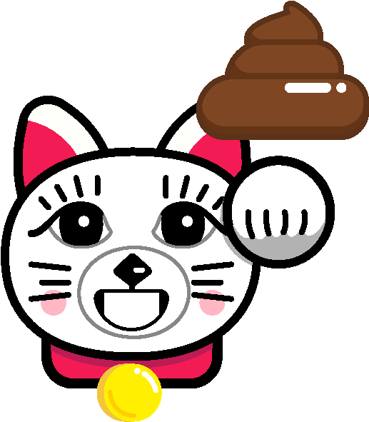 Poopy Cat - Maneki Neko Emoji (685x680), Png Download