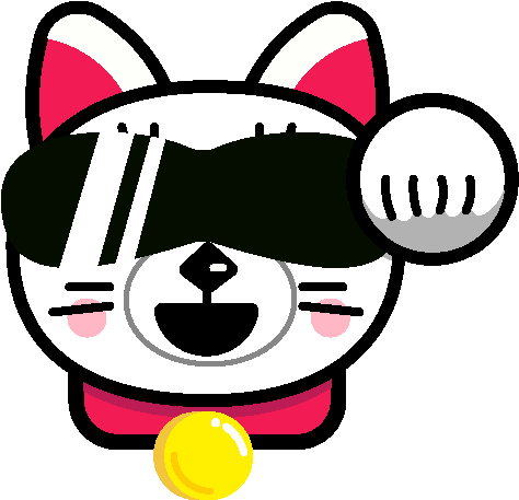 Cool Cat - Maneki Neko Emoji (563x558), Png Download