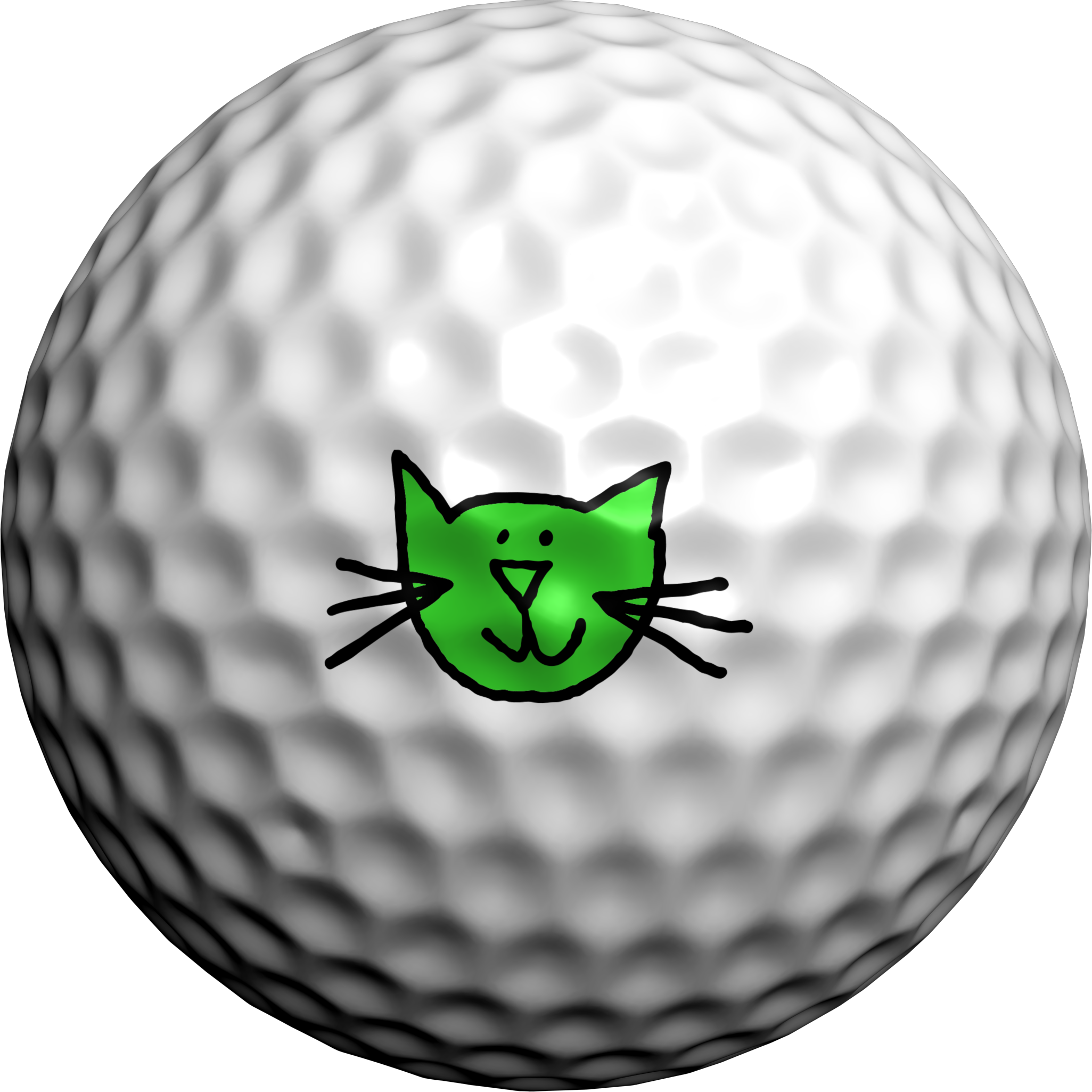 Happy Cat Mix - Golf Dotz Cats Tatoo Mark Your Golf Ball Unique (2051x2050), Png Download