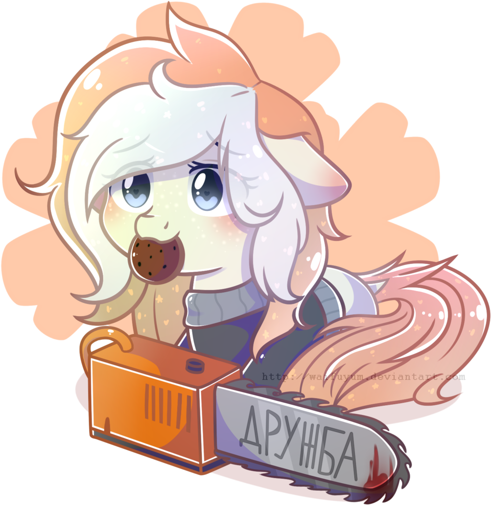 Waifuyum, Blood, Chainsaw, Oc, Oc Only, Russian, Semi-grimdark, - Cartoon (1024x1008), Png Download