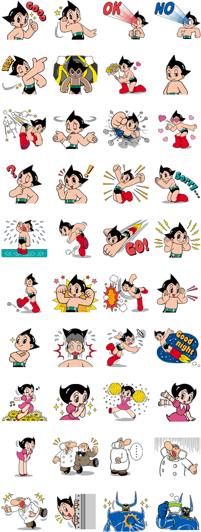 Astro Boy - Chibi Maruko Chan Stickers (420x1121), Png Download