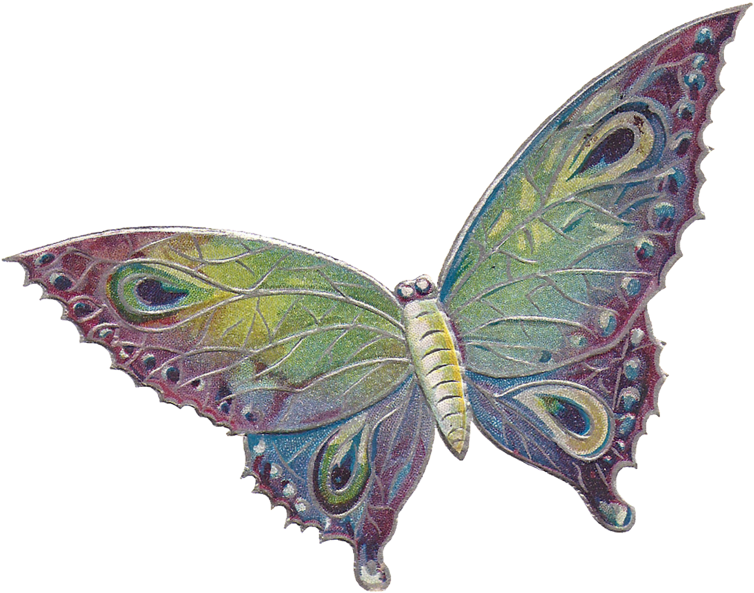 As Well As The And Files For Just The Butterfly - Vintage Butterfly Clip Art (1600x1201), Png Download