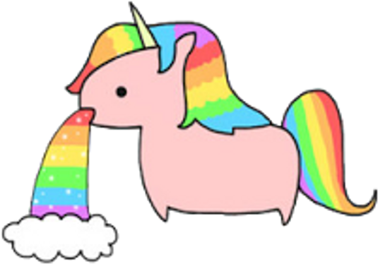 Unicorn Tumblr Unicornio Unicornland Pink Rosa Cool - Unicorn Barfing Rainbows (1024x1024), Png Download