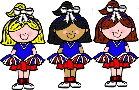 Cheerleaders - Cheerleaders Clipart Free (546x355), Png Download