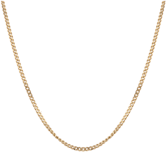 9ct Yellow Gold Curb 22 Icnh Necklace - Dyrberg/kern (350x350), Png Download