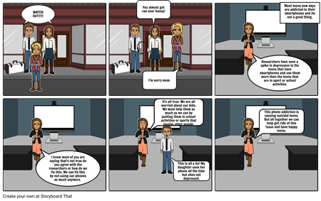 Phone Addicted Teens - Comics (450x283), Png Download