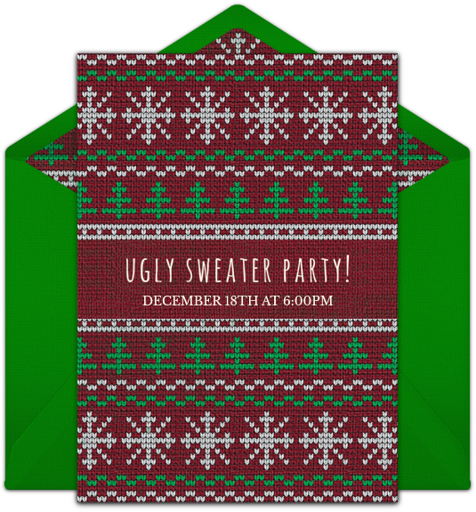 Ugly Sweater Party Pattern Online Invitation Christmas Jumper Full Size Png Download Seekpng